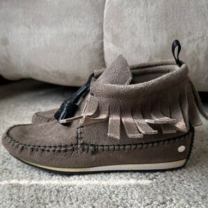 Rag & Bone Women's Ankle Ghita Suede Moccasins with Fringe Size 6.5